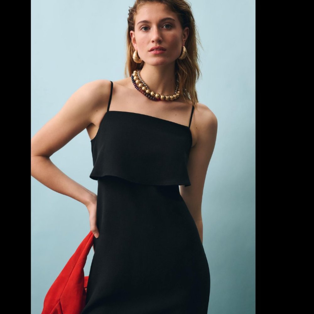 BY ANTHROPOLOGIE SLIM LINEN MIDI DRESS